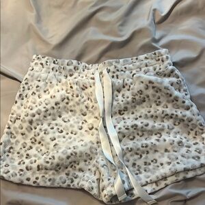 Old Navy Leopard Print Pajama Shorts - White and Brown